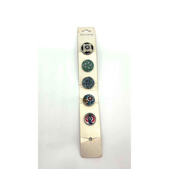 Interchangeable Head Silver Tone Charm Bracelet With Multiple Strands - Picture 9 of 9